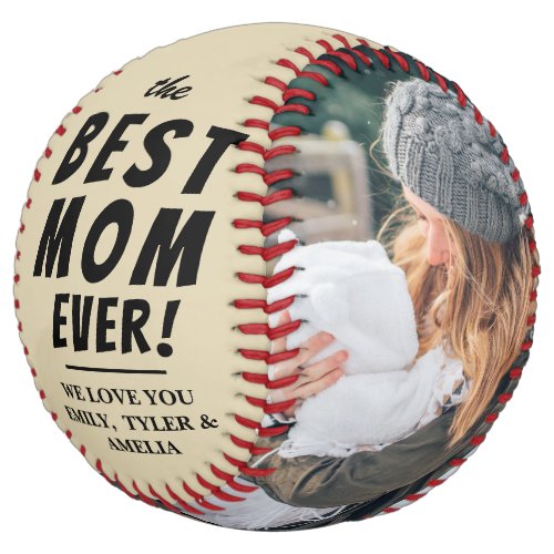 Beige Best Mom Ever 2 Photo Collage  Softball
