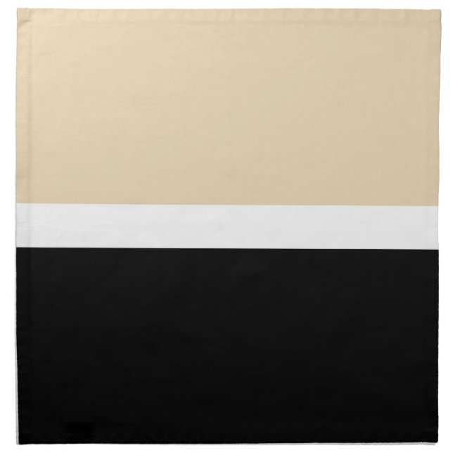 Beige Black Abstract Stripe Cloth Napkin (Front)