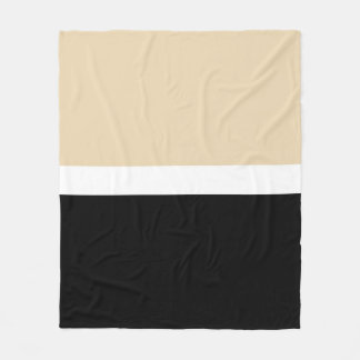Beige Black Abstract Stripe Fleece Blanket