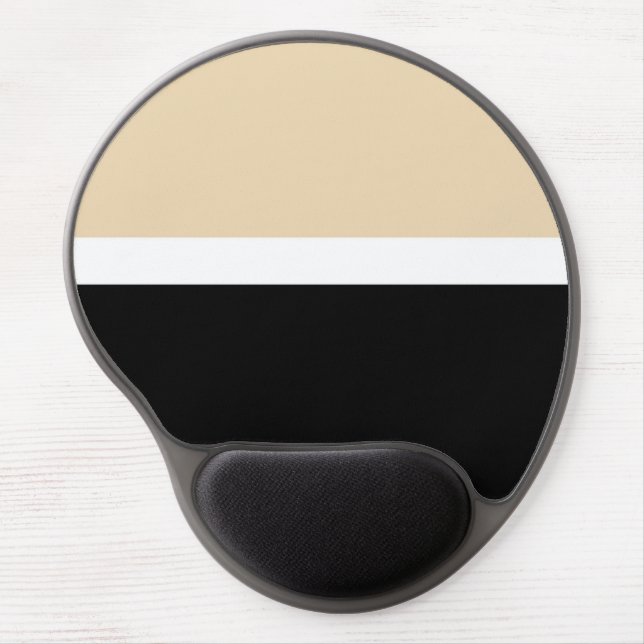 Beige Black Abstract Stripe Gel Mouse Pad (Front)