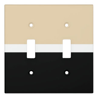 Beige Black Abstract Stripe Light Switch Cover
