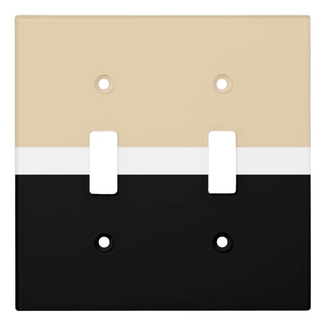 Beige Black Abstract Stripe Light Switch Cover (Front)