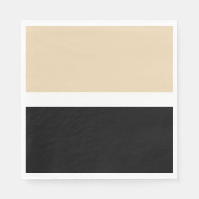 Beige Black Abstract Stripe Napkins (Front)