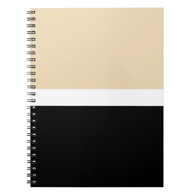 Beige Black Abstract Stripe Notebook (Front)