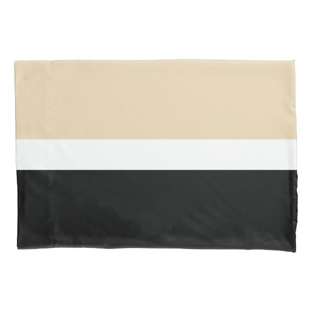 Beige Black Abstract Stripe Pillow Case (Front)