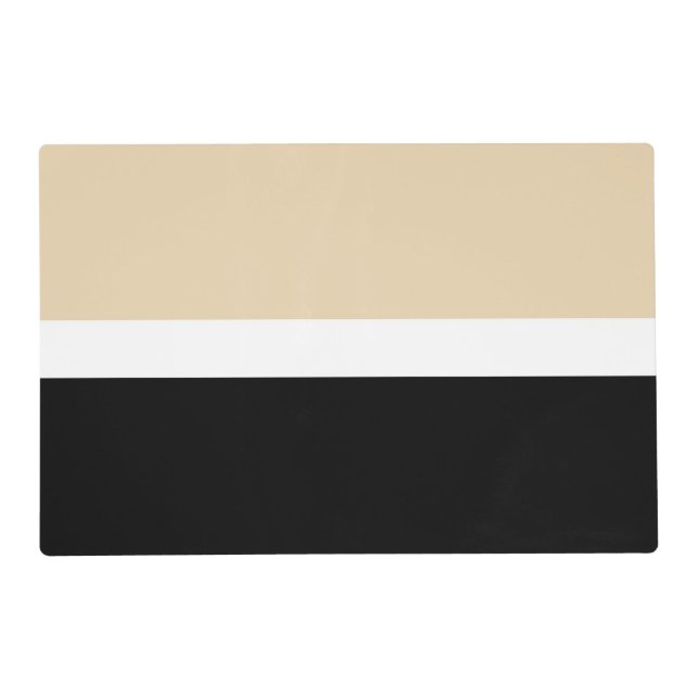 Beige Black Abstract Stripe Placemat (Front)