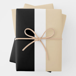 Beige Black Abstract Stripe Wrapping Paper Sheets
