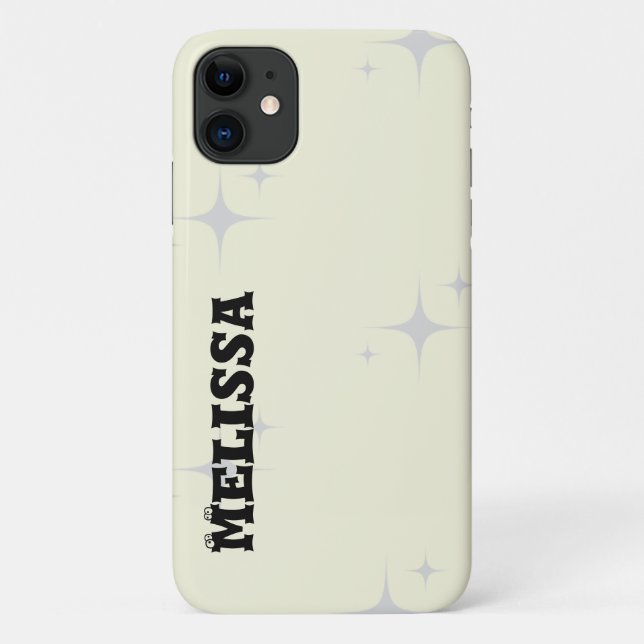 Beige Black Bold Typography Case-Mate iPhone Case (Back)