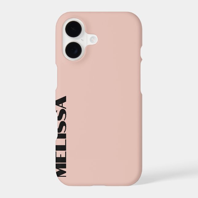 Beige Black Bold Typography Iphone Case (Back)