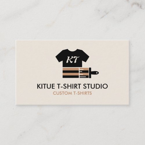 Beige Black Brown Colored Shirts Paint Brush Business Card