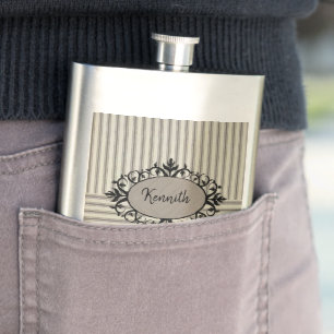 Beige Black Flask