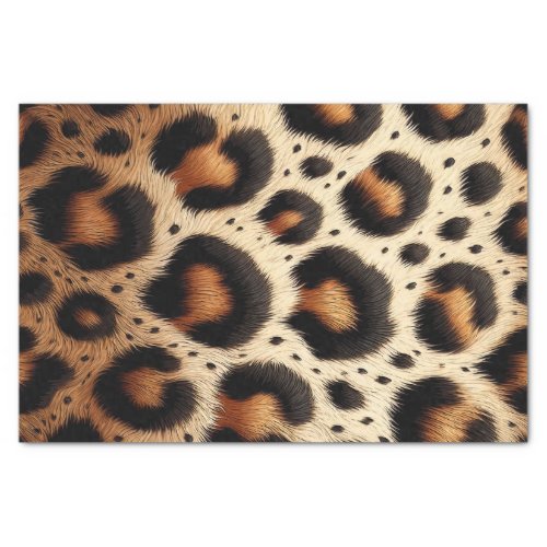 Beige  Black Leopard Fur Animal Print Spots  Tissue Paper