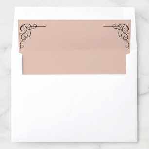 Beige & Black Ornate Accent Wedding Envelope Liner