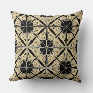 🖤 Beige Black Pattern Decor For Modern Home 🤍 Throw Pillow