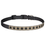 Beige Black Stars Pattern Dog Collar at Zazzle