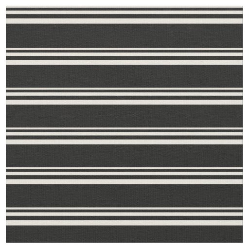 Beige & Black Striped Pattern Fabric
