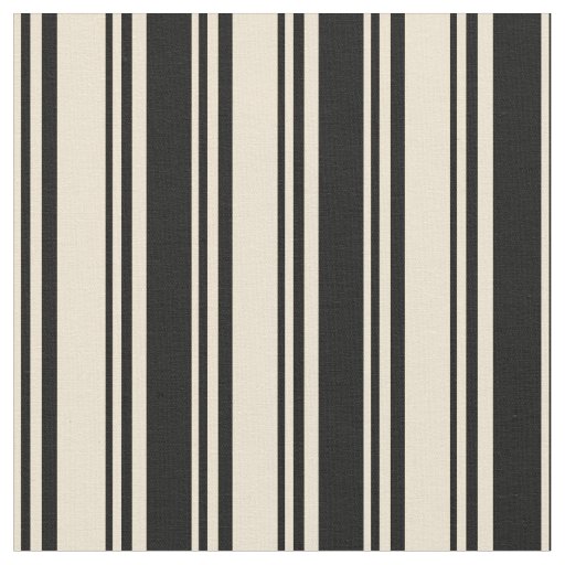 Beige & Black Stripes Fabric