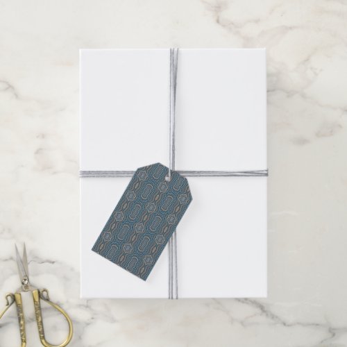 Beige Blue And Gray Alternating Pattern Design  Gift Tags