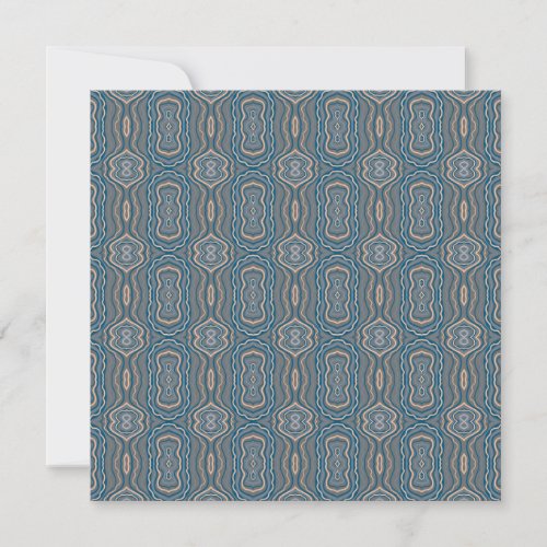 Beige Blue And Gray Alternating Pattern Design  Holiday Card