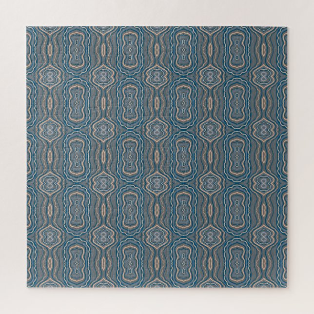 Beige Blue And Gray Alternating Pattern Design  Jigsaw Puzzle (Vertical)