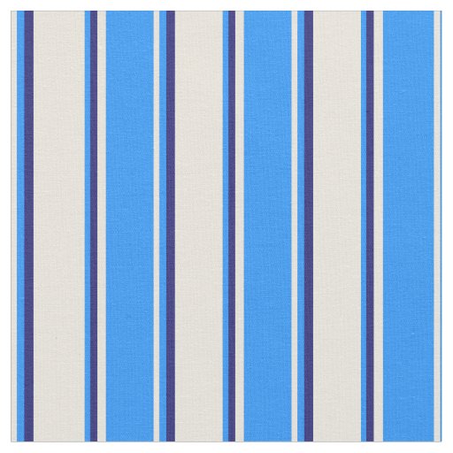 Beige, Blue, and Midnight Blue Stripes Pattern Fabric