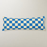 Beige + Blue Check Checkered Checkerboard Pattern