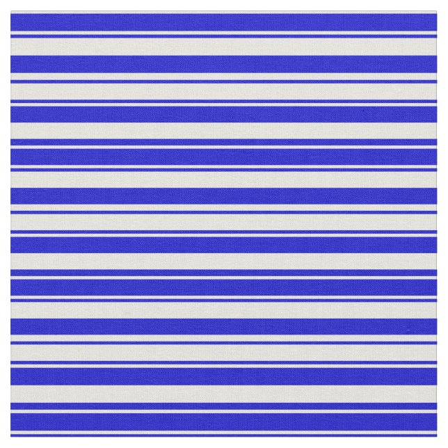 Beige & Blue Colored Stripes Fabric (Close Up)