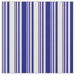 [ Thumbnail: Beige & Blue Colored Stripes/Lines Pattern Fabric ]