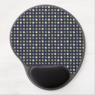 beige blue cream dots on grey blue gel mouse pad
