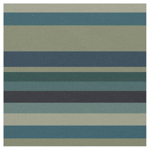 Beige, Blue, green and black stripes Fabric