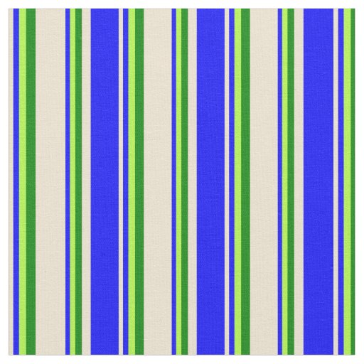 Beige, Blue, Light Green, and Green Lines Fabric