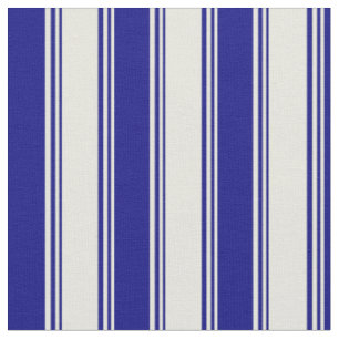 Beige & Blue Pattern of Stripes Fabric
