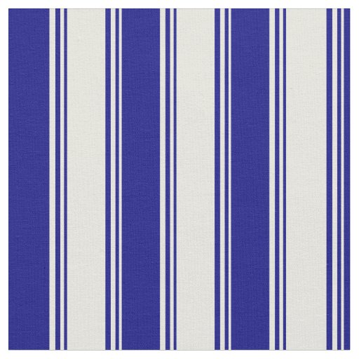 Beige & Blue Pattern of Stripes Fabric