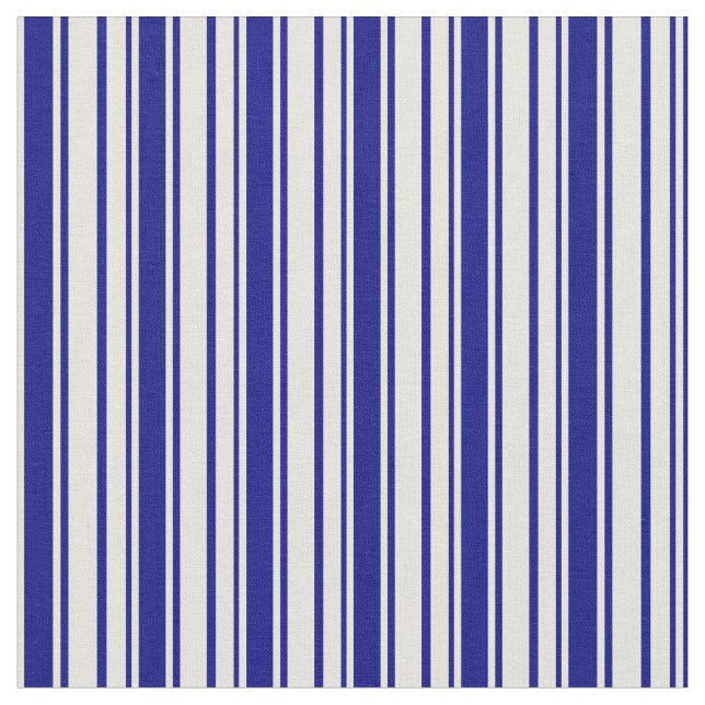 Beige & Blue Striped/Lined Pattern Fabric (Close Up)