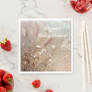 Beige Blush Boho Floral Napkins