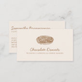 Beige Blush Homemade Chocolate Donut Logo Business Card (Front/Back)