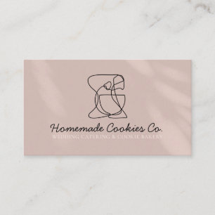 Beige Blush Homemade Food Bakery Cooker Business Card