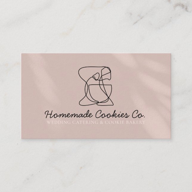 Beige Blush Homemade Food Bakery Cooker Business Card (Front)