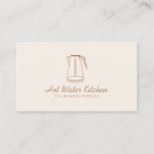 Beige Blush Kitchen Utensil Tea Bowler Business Card