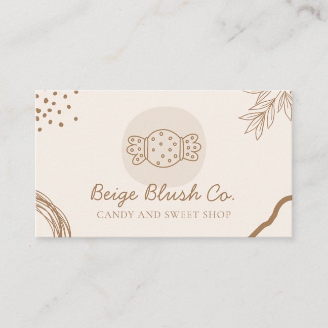 Beige Blush Wedding Planner Birthday Threat Candy Business Card