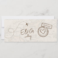 Beige Boarding Pass Destination Wedding Fiji