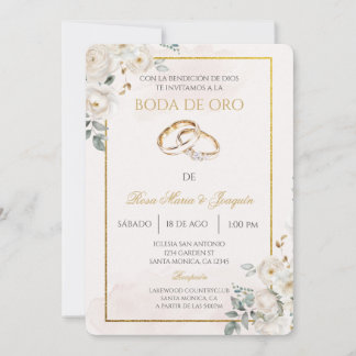  Beige Boda de oro editable Invitation