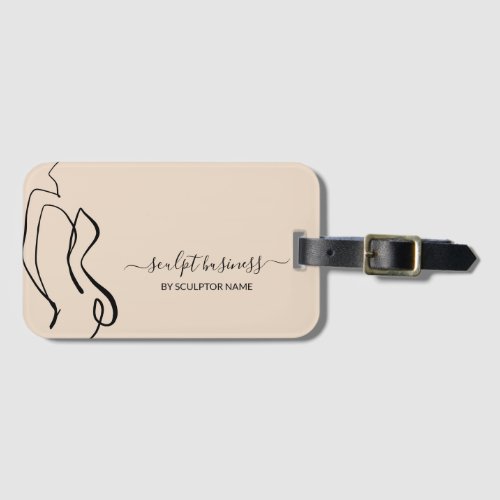 Beige Body sculpting contouring aesthetics simple Luggage Tag