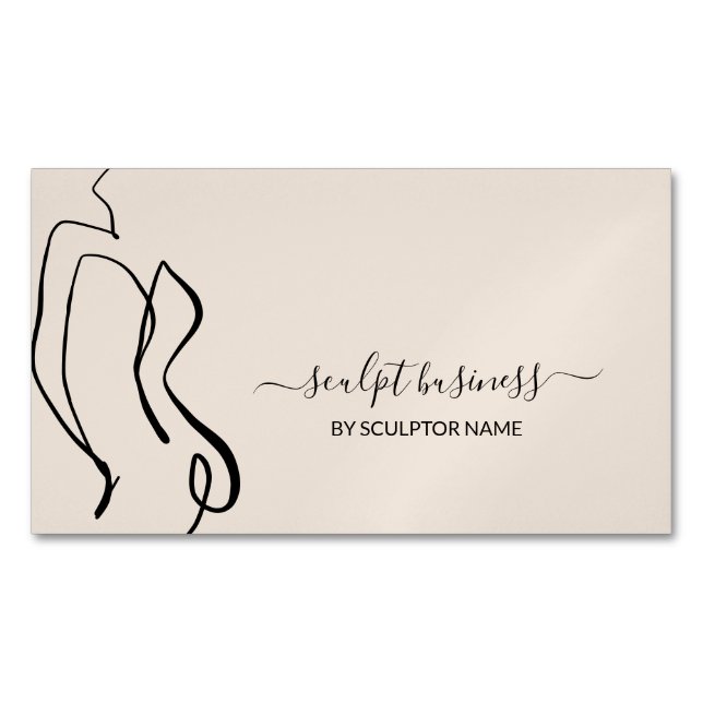 Beige Body sculpting contouring esthetic Business Card Magnet (Front)