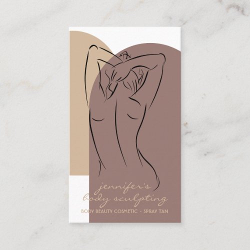 Beige Body Sculpting Contouring Spray Tan Business Card