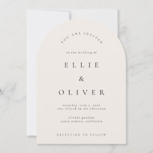 Beige Boho Arch Modern Wedding Invitation