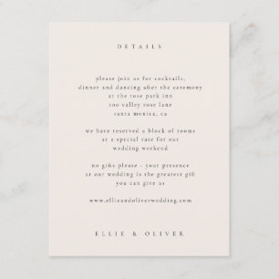 Beige Boho Photo Wedding Modern Enclosure Card