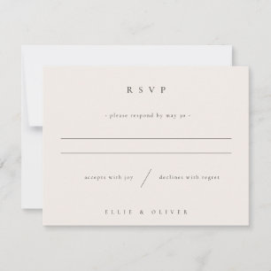 Beige Boho Photo Wedding Modern RSVP Card