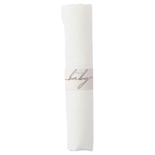 Beige boho wildflower baby shower napkin band