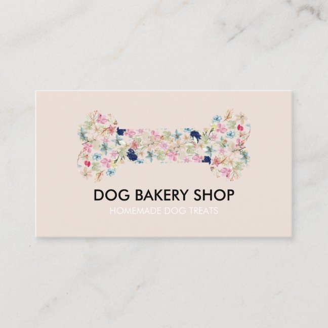 Beige Bone Homemade Dog Treats Business Card